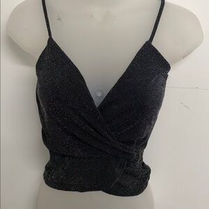 Fashion Nova Black Sparkle Tank Top